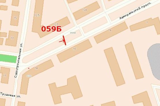 Схема рекламной плоскости по адресу пр-т Адмиральский (между Судостр и 5 ст.) на 5 - разделитель