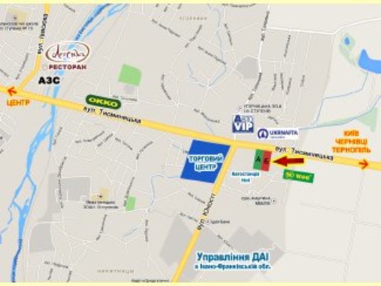 Схема рекламної площини за адресою Тисменецька-Юностi №1