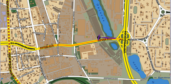 Схема рекламной плоскости по адресу ул.Луговая напротив супермаркета „Караван” направление Виноградаря