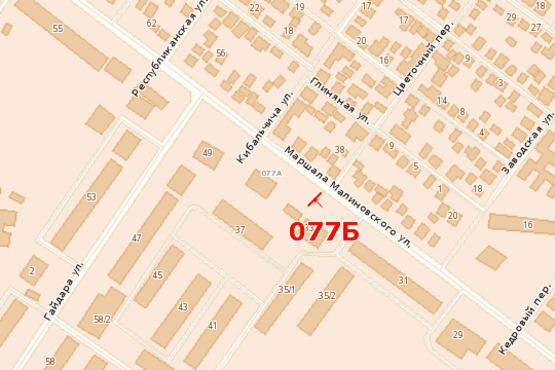 Схема рекламної площини за адресою ул. Малиновского (Рорус)