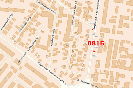 Схема рекламної площини за адресою Люстдорфская дор., 13