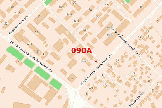 Схема рекламной плоскости по адресу ул.Комарова (таксопарк)