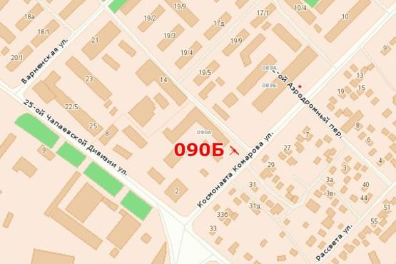 Схема рекламної площини за адресою ул.Комарова (таксопарк)