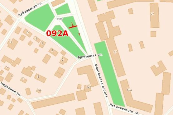 Схема рекламної площини за адресою Фонтанская дорога, 65 (напротив)