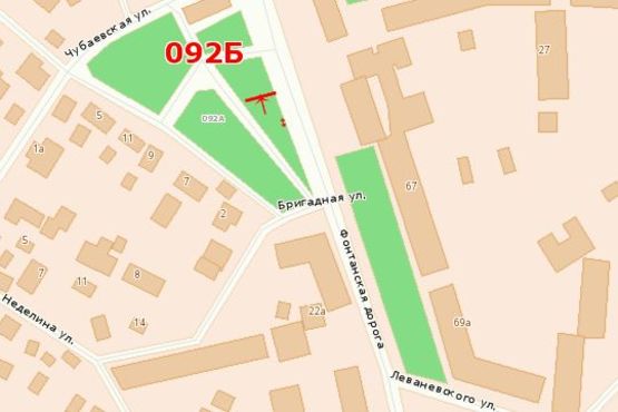 Схема рекламної площини за адресою Фонтанская дорога, 65 (напротив)