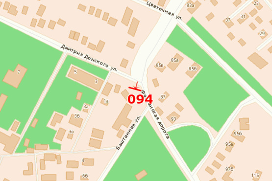 Схема рекламной плоскости по адресу 10 ст. Фонтана - Боштанная