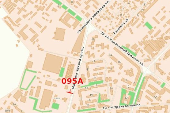 Схема рекламной плоскости по адресу пр-т М. Жукова (автосалон) - супермаркет "Сiльпо"