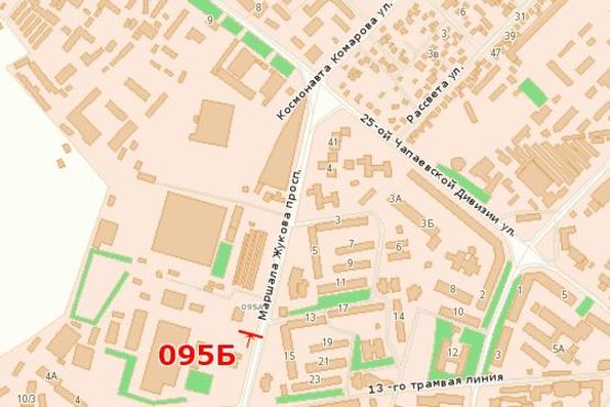 Схема рекламної площини за адресою пр-т М. Жукова (автосалон) - супермаркет "Сiльпо"