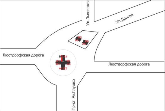 Схема рекламної площини за адресою 7 ст. Люстдорфской дор. ВЕРТОЛЕТ
