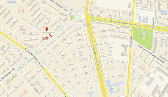 Схема рекламної площини за адресою ул. Космонавтов, 8