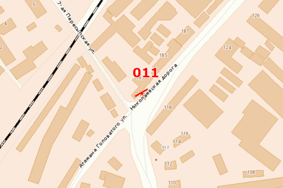 Схема рекламної площини за адресою Николаевская дор. - 7-я Пересыпская