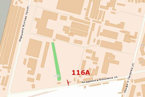 Схема рекламной плоскости по адресу ул. Академика Вильямса, 82 (возле Метро)