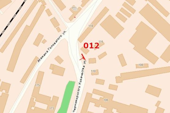 Схема рекламной плоскости по адресу ул.Черноморского Казачества, 114