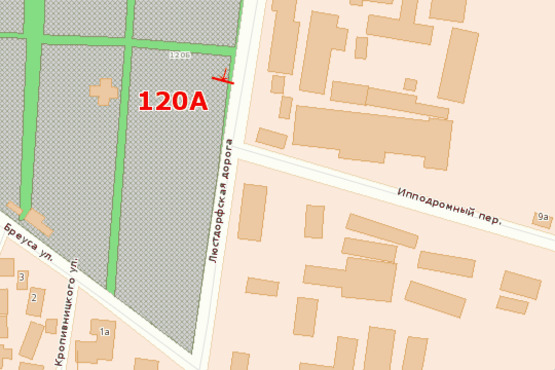 Схема рекламної площини за адресою Люстдорфская дор. - пер. Безымяный