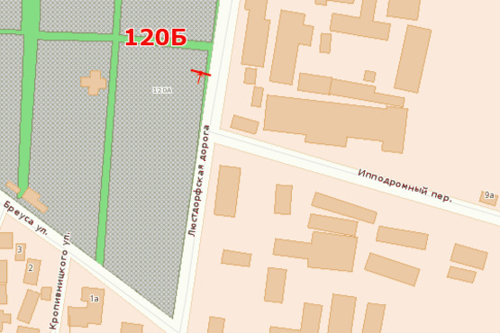 Схема рекламної площини за адресою Люстдорфская дор. - пер. Безымяный