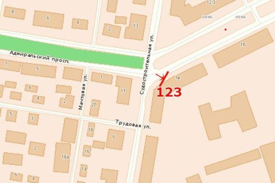 Схема рекламної площини за адресою пр-т Адмиральский - ул. Судостроительная