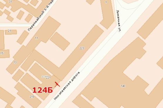Схема рекламной плоскости по адресу Николаевская дор., 221 (высокий)