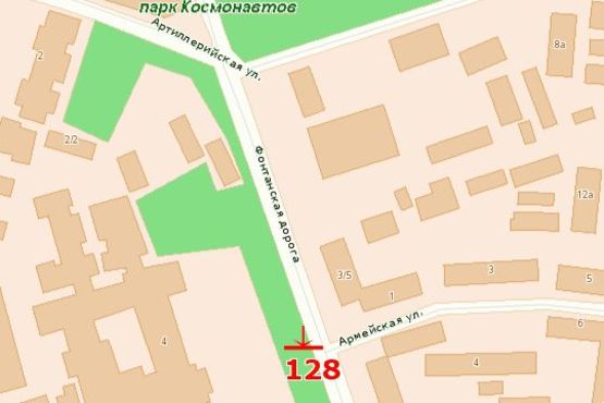 Схема рекламной плоскости по адресу ул. Армейская, 1 (напротив) - ул. Фонтанская дорога