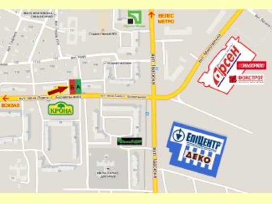 Схема рекламной плоскости по адресу Іоана Павла II-Івасюка  №2    СМ "Крона", СМ"Арсен"