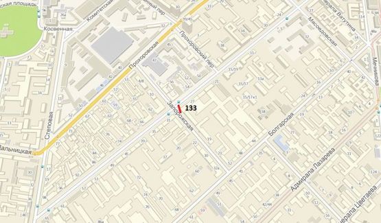 Схема рекламной плоскости по адресу ул. Б. Хмельницкого - ул. Запорожская