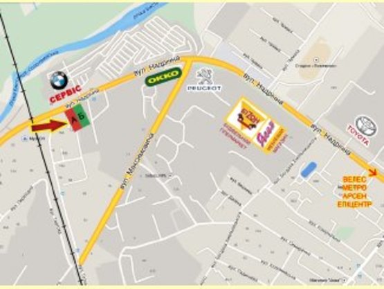 Схема рекламної площини за адресою Надрічна   КП "Житло"