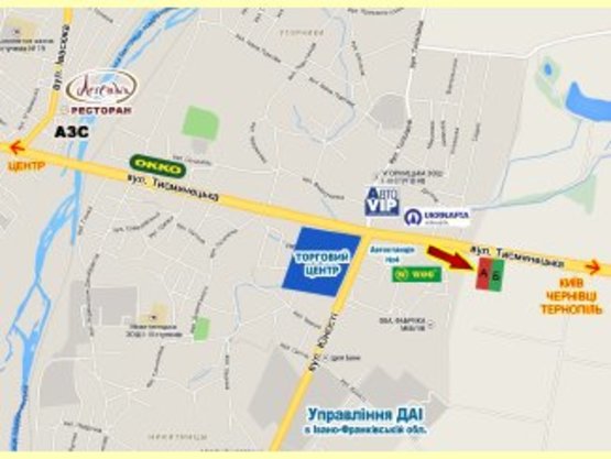 Схема рекламной плоскости по адресу Тисминецька АЗС WOC №2