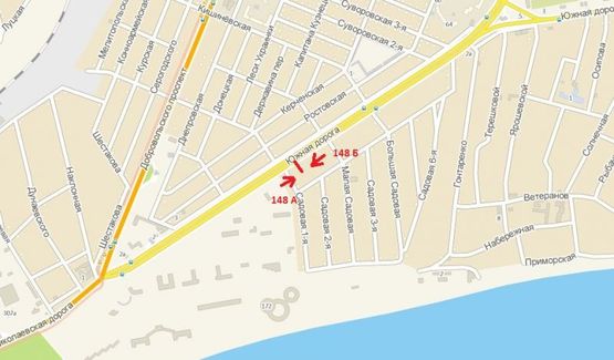 Схема рекламной плоскости по адресу Южная дорога, 11 (напротив)