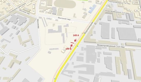 Схема рекламной плоскости по адресу ул. Водопроводная - переулок 3-й Водопроводный