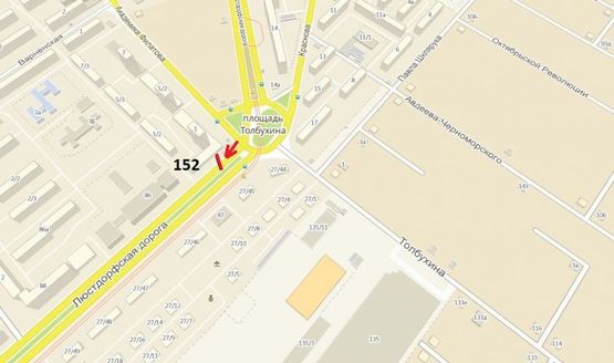 Схема рекламной плоскости по адресу Люстдорфская дорога - ул. Академика Филатова, 1