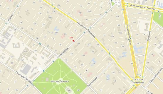 Схема рекламної площини за адресою ул. Космонавтов, 20