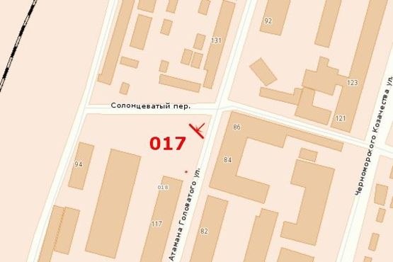 Схема рекламной плоскости по адресу ул. Атамана Головатого - пер. 1-й Солонцеватый