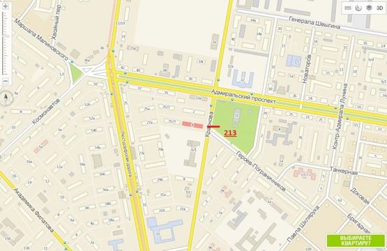 Схема рекламної площини за адресою ул. Краснова, 4 (напротив)