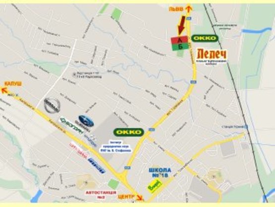 Схема рекламної площини за адресою Галицька  вїзд в місто з ст.Львова (Колиба ЛЕЛЕЧ) №1