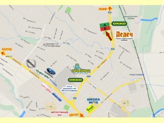 Схема рекламной плоскости по адресу Галицька  виїзд з міста в ст.Львова (Колиба ЛЕЛЕЧ) №1