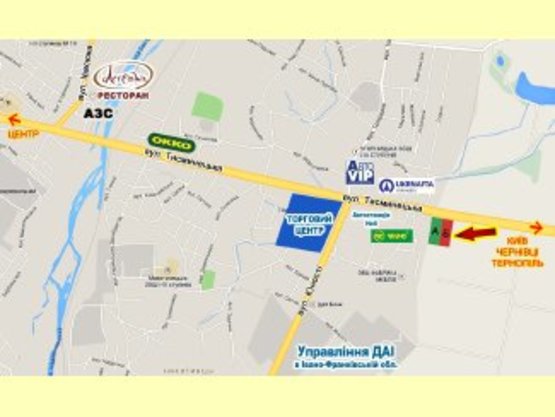 Схема рекламної площини за адресою Тисминецька      (біля знаку Івано-Франкіськ) №4