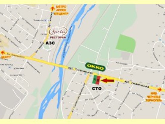 Схема рекламной плоскости по адресу Тисменецька-Декабристів навпроти ОККО     №1