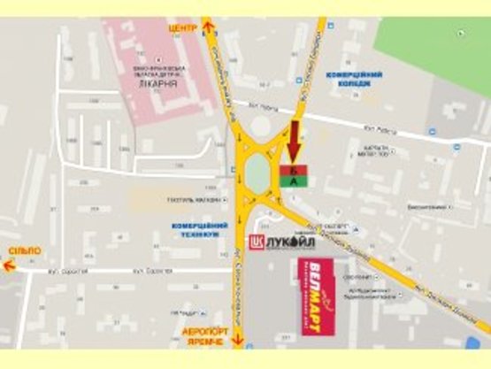 Схема рекламної площини за адресою Бандери - Височана перехрестя           центр