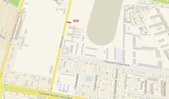 Схема рекламної площини за адресою ул. Краснова - Сельскохозяйственный институт