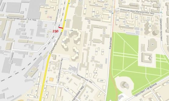 Схема рекламної площини за адресою ул. Среднефонтанская - выставочный центр (напротив)