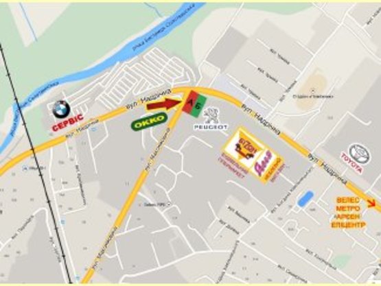 Схема рекламной плоскости по адресу Надрічна-Максимовича       перехрестя