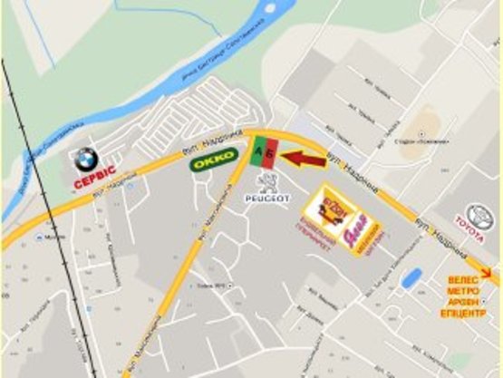 Схема рекламной плоскости по адресу Надрічна-Максимовича       перехрестя