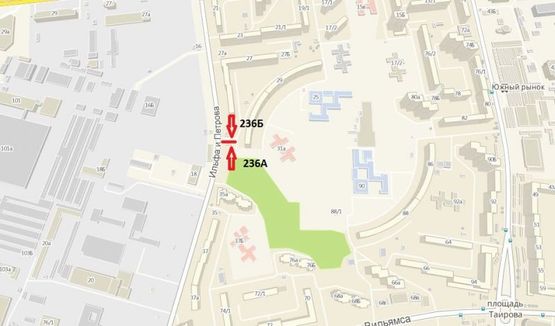 Схема рекламной плоскости по адресу ул. Ильфа и Петрова, 31/1