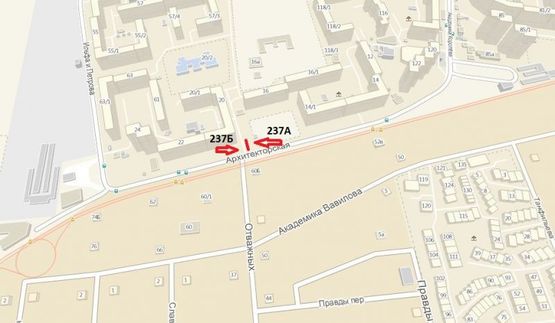 Схема рекламної площини за адресою ул. Архитекторская, 20/22