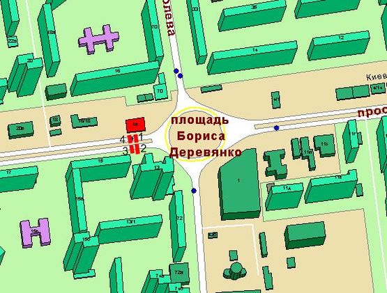 Схема рекламної площини за адресою пр-т Ак.Глушко -МакДональдс Чебурашка (на пл. Деревянко)