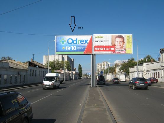 Схема рекламної площини за адресою ул. Балковская, 181 (на разд. полосе) - ул. Дальницкая (к ФОЗЗИ)