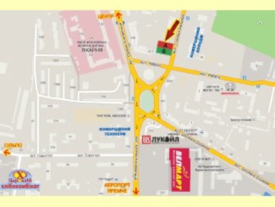 Схема рекламної площини за адресою Бандери,60   перед кільцем