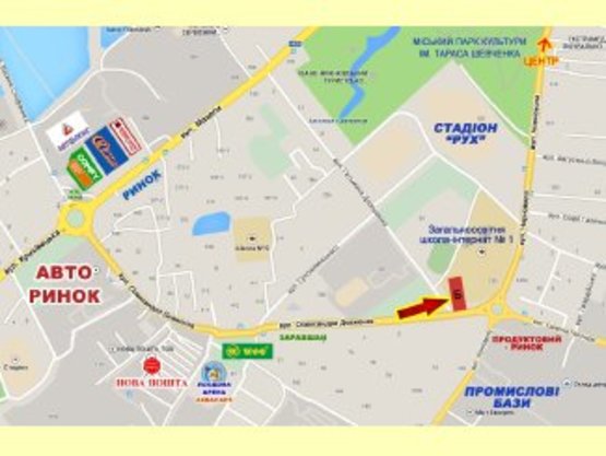 Схема рекламной плоскости по адресу Довженка кільце