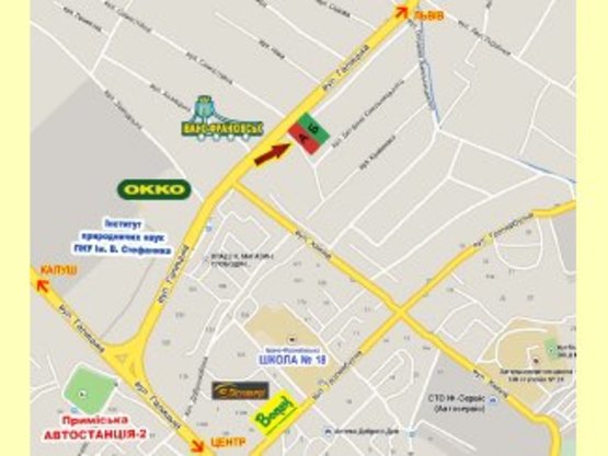 Схема рекламной плоскости по адресу Галицька     перед знаком Ів.-Франк. (лівий)