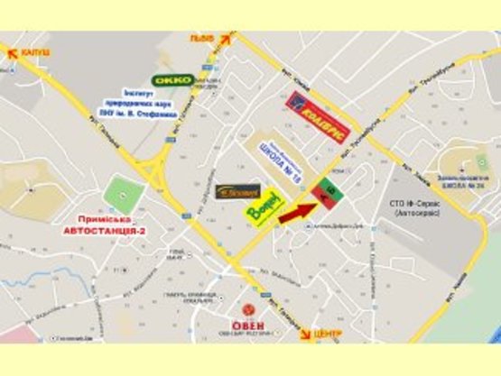 Схема рекламной плоскости по адресу Тролейбусна    навпроти СМ ВОПАК