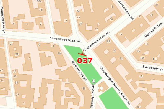 Схема рекламної площини за адресою ул. Старопортофранковская - ул. Мечникова